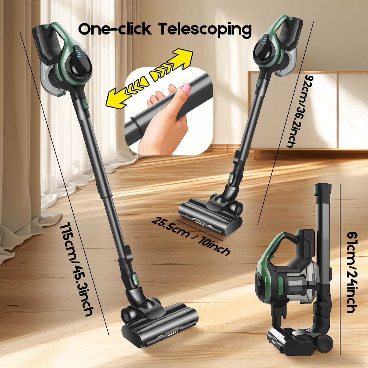 46Kpa Strong Suction, Lightweight Handheld Vacuum Cleaner,  2500mAh Removable Battery with Wall Charger for Home, Hard Floors, Blankets And Pet Hair.