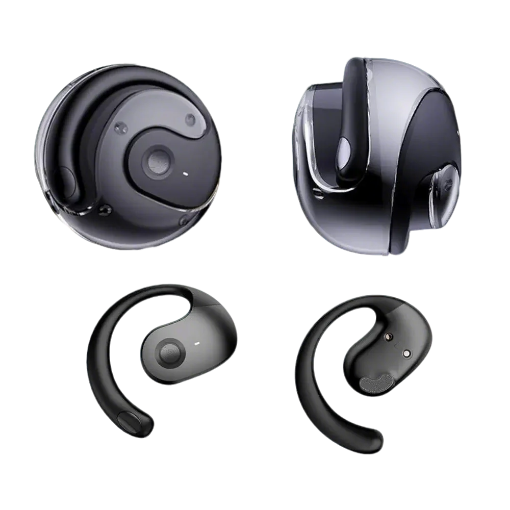 Open Ear Wireless Headphones Earphones Bluetooth 5.4 On Ear Sport Gym - Black