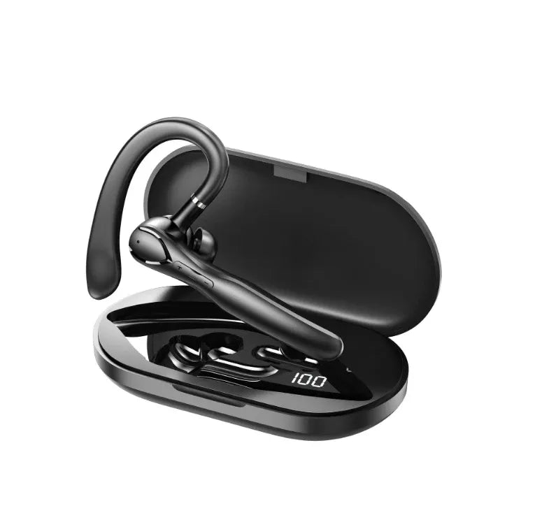 Wireless Bluetooth 5.3 Earpiece Single-Ear Headset Hands-Free Earphones in Mic