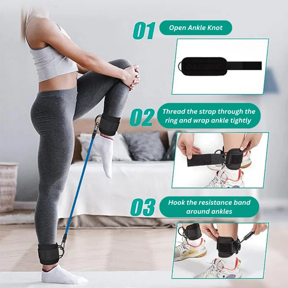 6pcs Resistance Band Set Yoga Pilates Exercise Fitness Latex Tube Body Workout