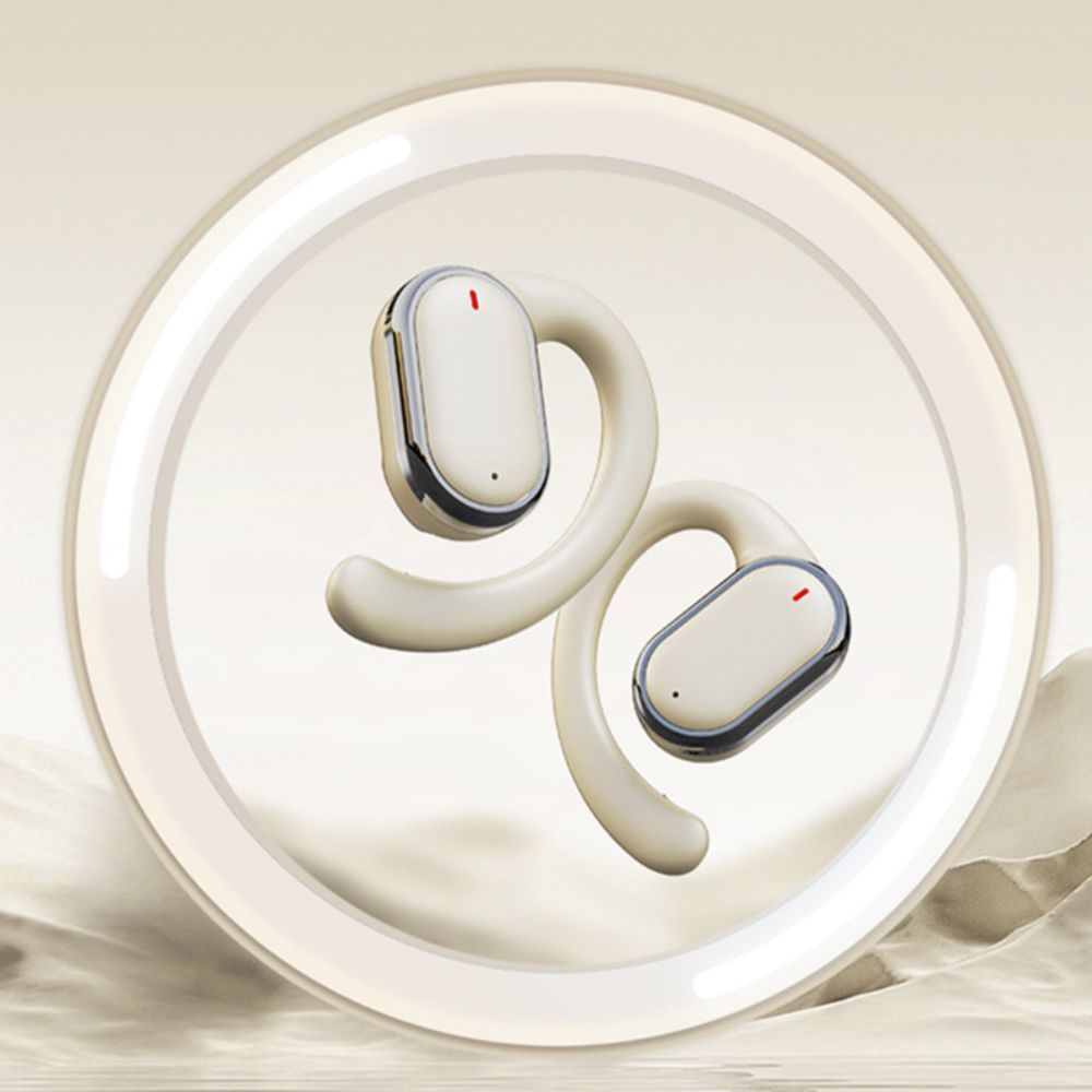 Bluetooth 5.3 Wireless Earbuds Deep Bass Over Ear - Beige