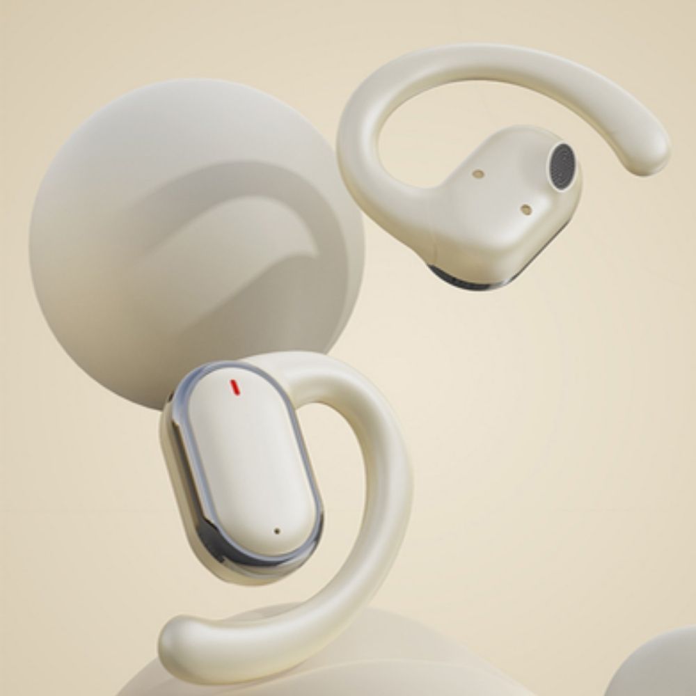 Bluetooth 5.3 Wireless Earbuds Deep Bass Over Ear - Beige