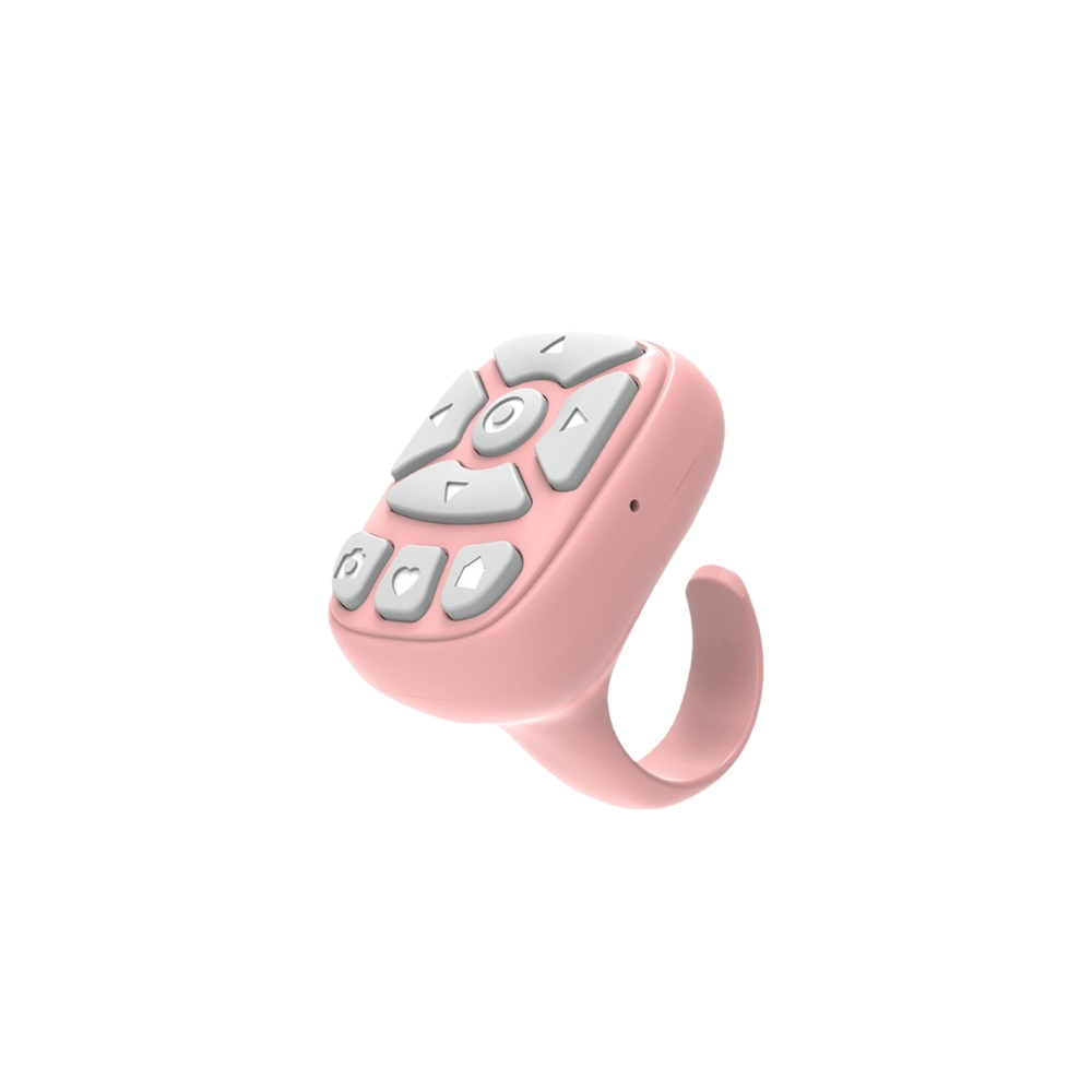 Scrolling Ring Remote Page Turner Wireless Finger Scroller Camera Video - Pink