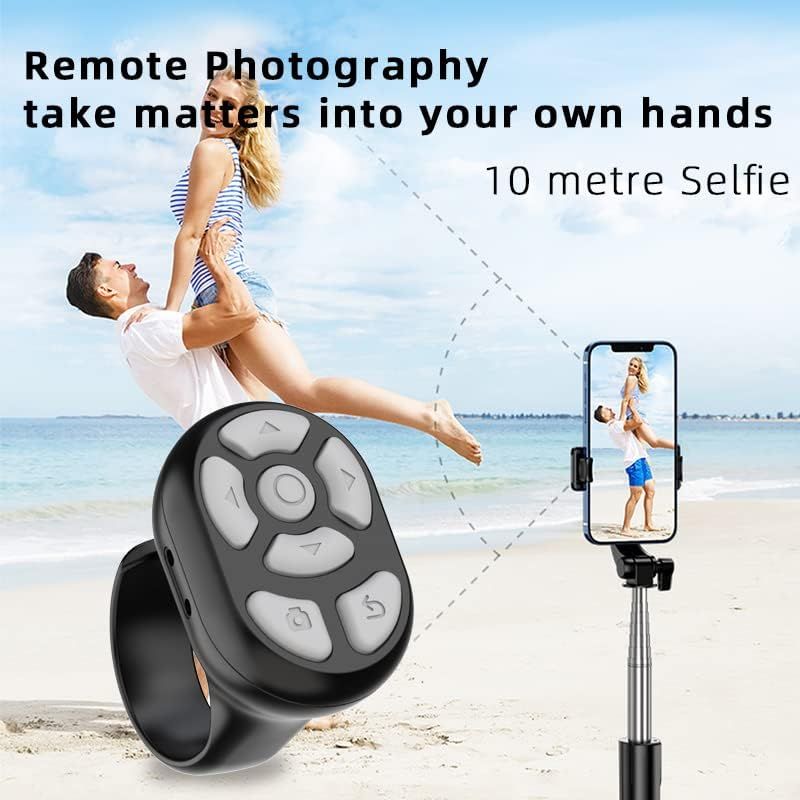 Scrolling Ring Remote Page Turner Wireless Finger Scroller Camera Video - Pink