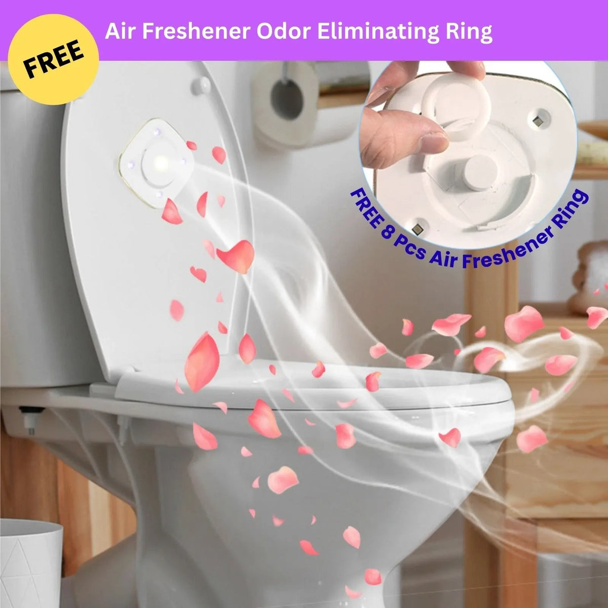 UV Toilet Light Electric Toilet Sterilizer with 8 Fragrance Rings