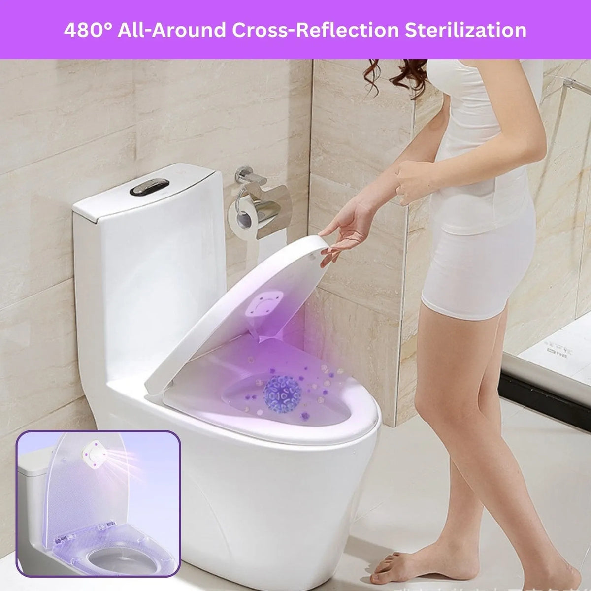 UV Toilet Light Electric Toilet Sterilizer with 8 Fragrance Rings