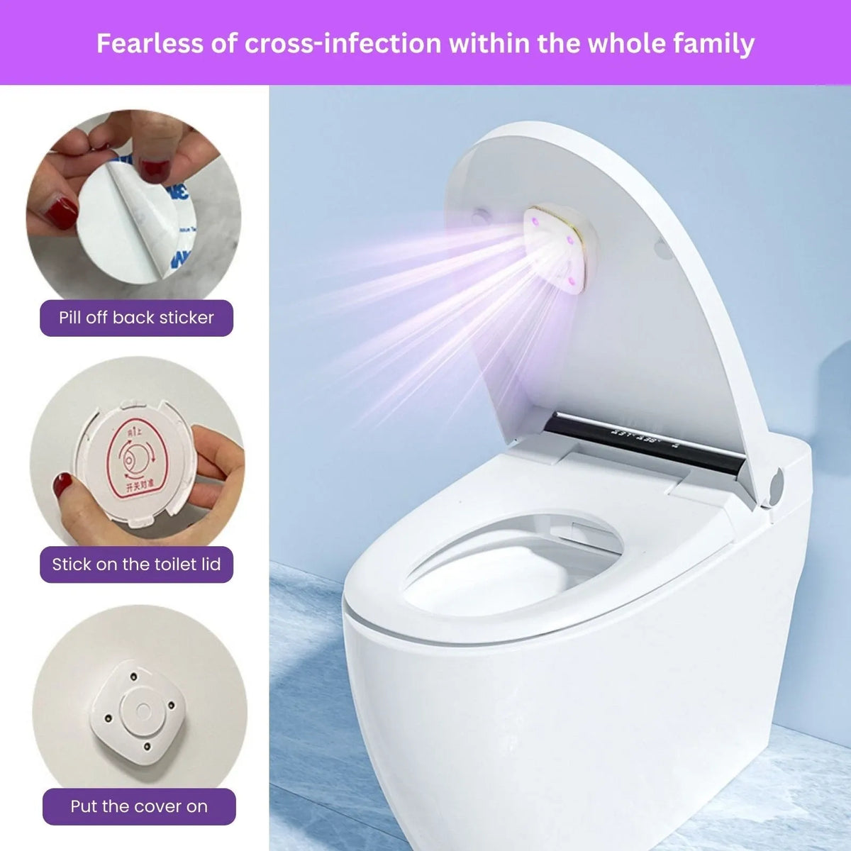 UV Toilet Light Electric Toilet Sterilizer with 8 Fragrance Rings