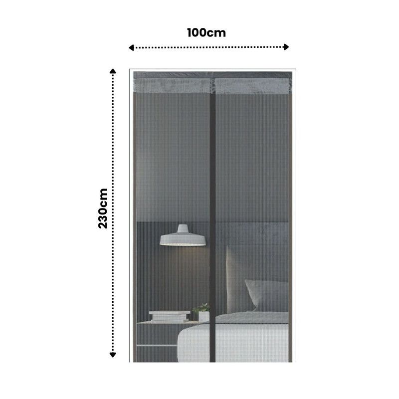 Extra Durable Magnetic Fly Screen Door Anti Mosquito Screen Mesh Curtain Grey-100x230cm