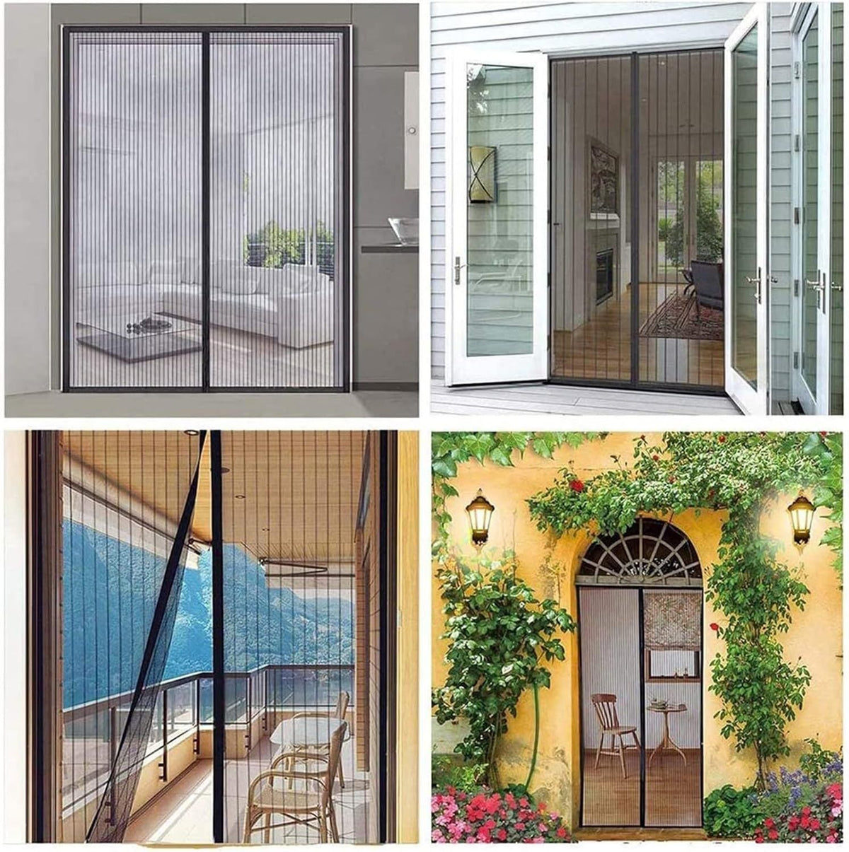 Extra Durable Magnetic Fly Screen Door Anti Mosquito Screen Mesh Curtain Grey-150x240cm