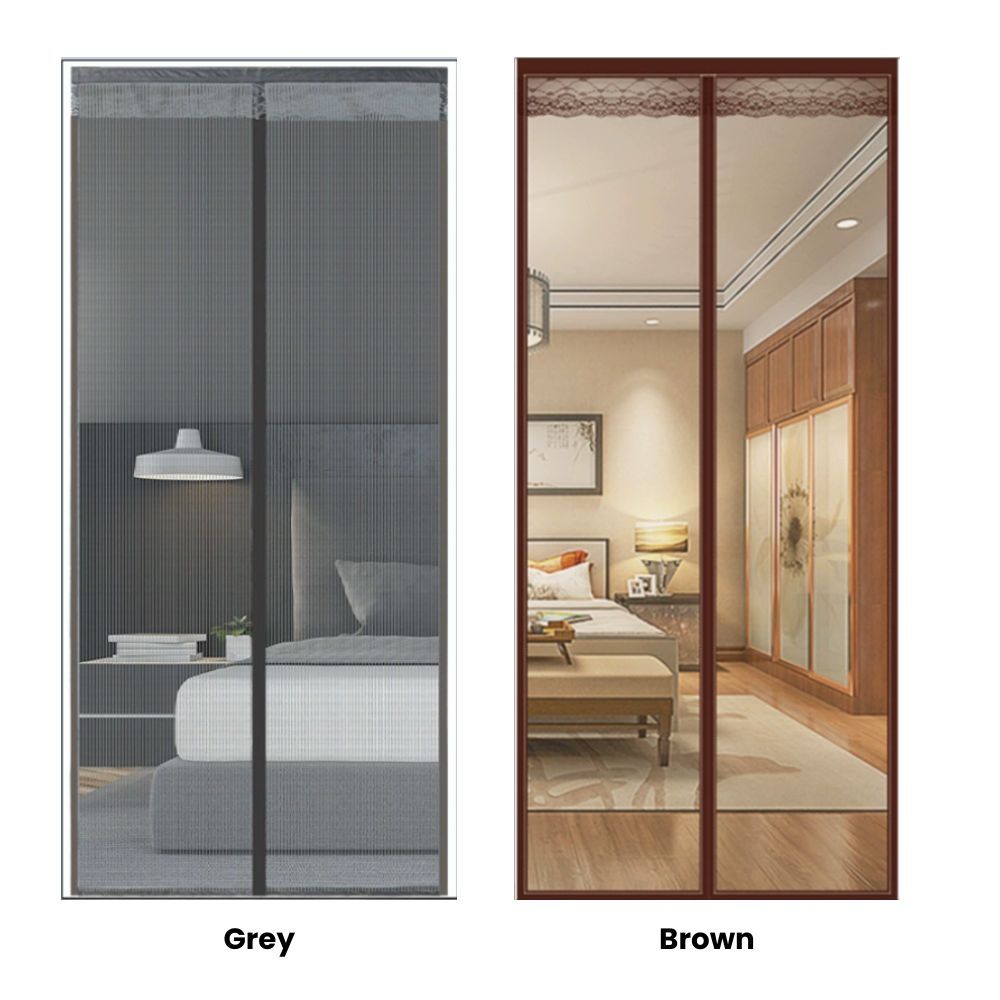 Extra Durable Magnetic Fly Screen Door Anti Mosquito Screen Mesh Curtain Grey-90x240cm