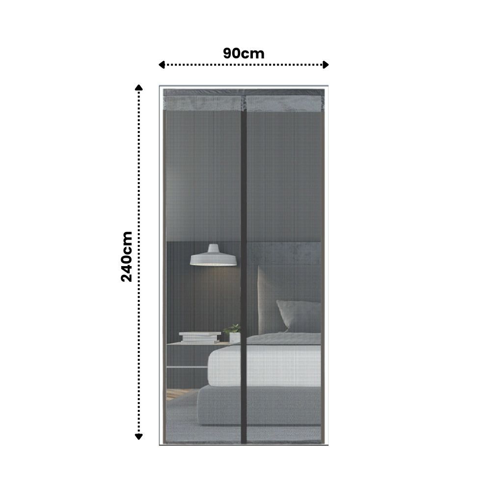 Extra Durable Magnetic Fly Screen Door Anti Mosquito Screen Mesh Curtain Grey-90x240cm