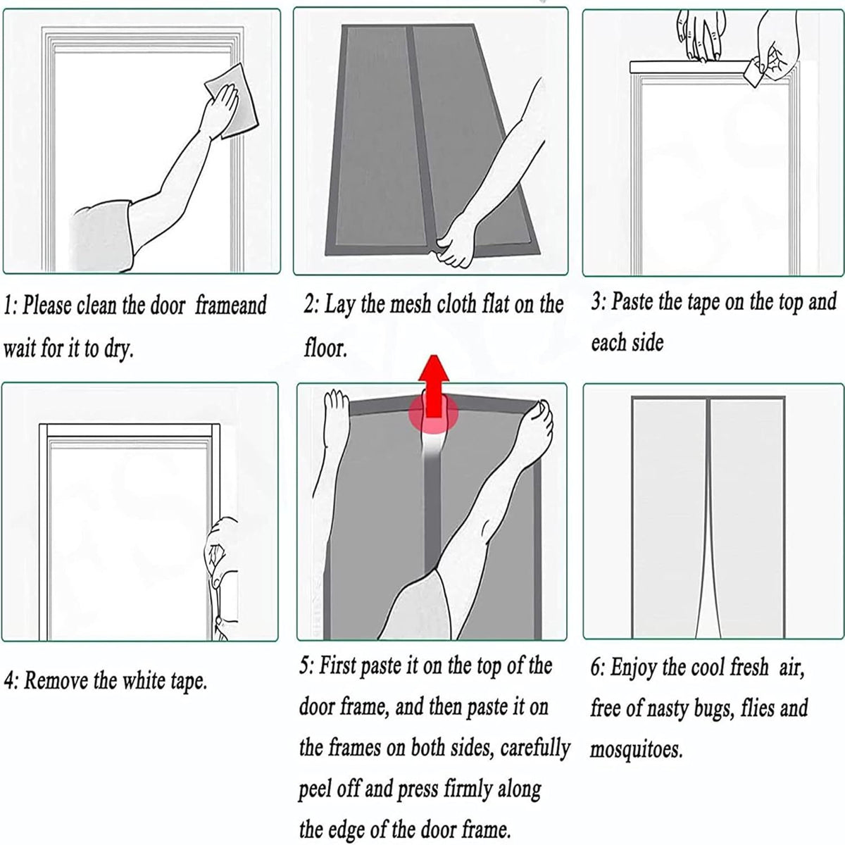 Extra Durable Magnetic Fly Screen Door Anti Mosquito Screen Mesh Curtain Grey-90x240cm