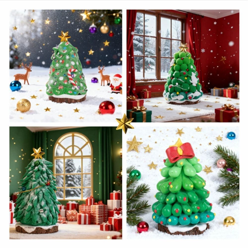 DIY Christmas Tree Clay Kit Make Your Own Christmas Tree Ornament Kit Kids Gift