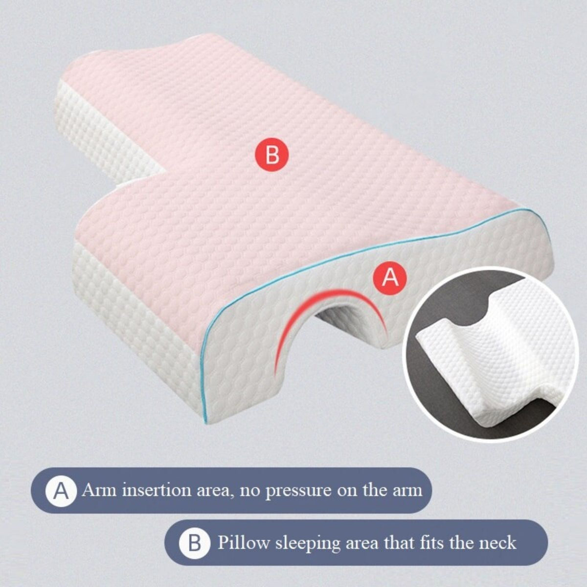 Couple Arch Pillow, Zero Pressure Pillow Slow Rebound No Pressure Hand, Pillow, Couple Sleep Double Memory Pillow-LEFT