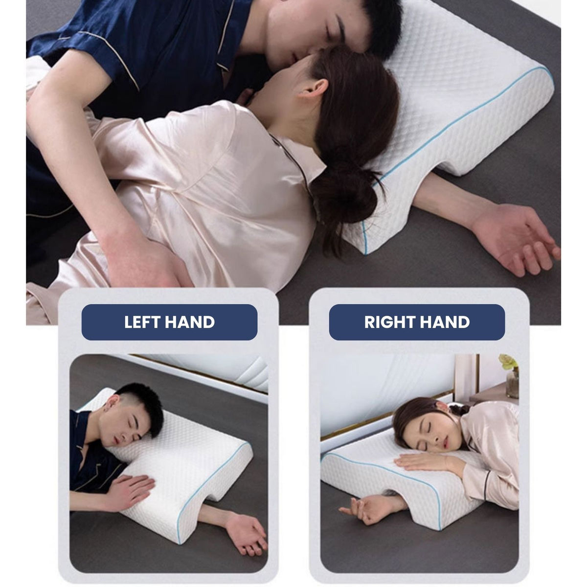 Couple Arch Pillow, Zero Pressure Pillow Slow Rebound No Pressure Hand, Pillow, Couple Sleep Double Memory Pillow-RIGHT