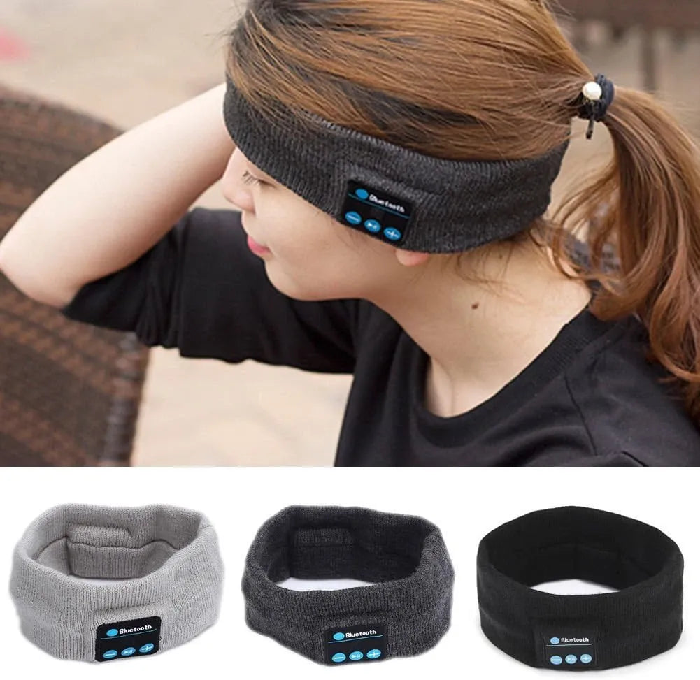 Headset Bluetooth 5.0 Wireless Stereo Earbud Headphone Sports Headband - Black