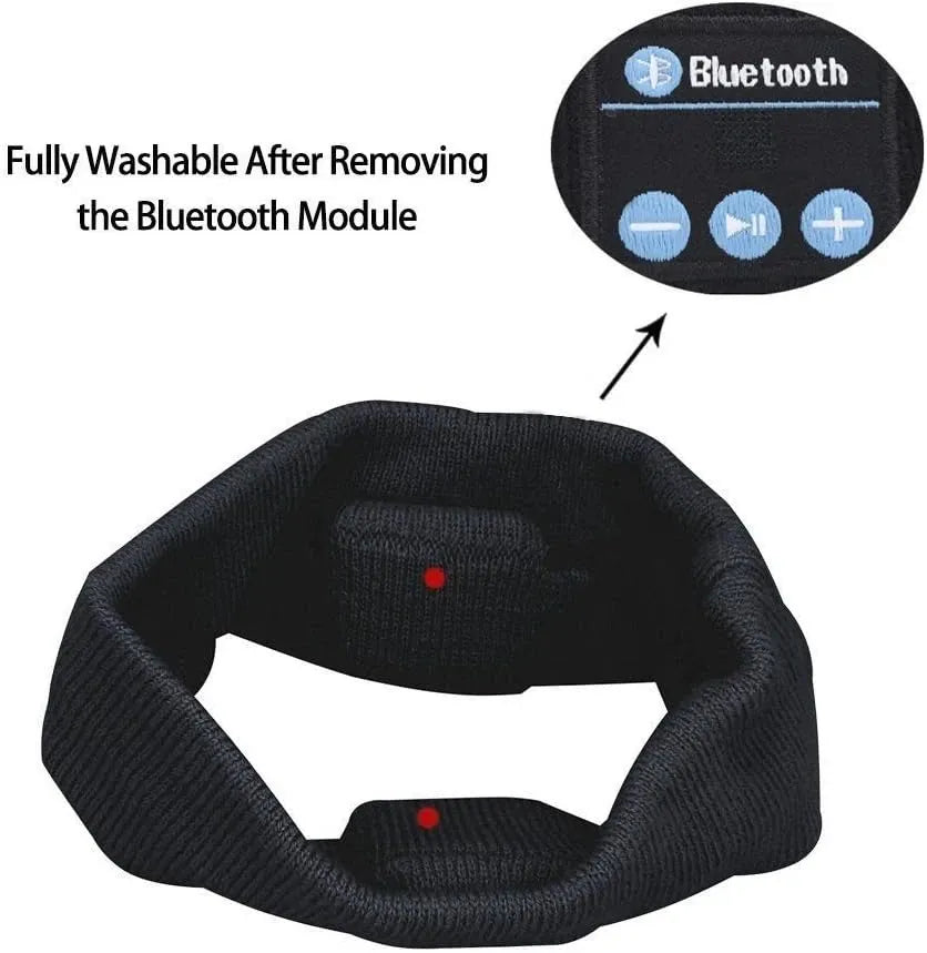 Headset Bluetooth 5.0 Wireless Stereo Earbud Headphone Sports Headband - Black
