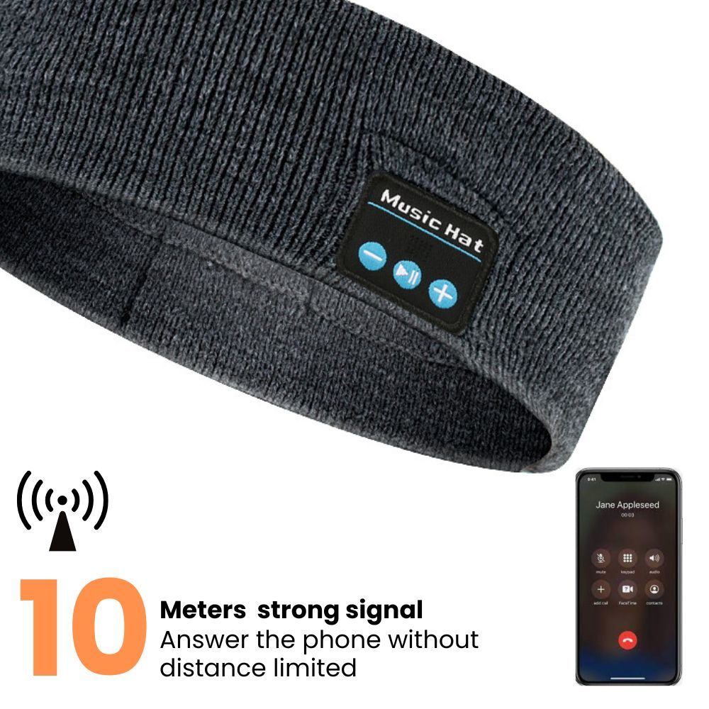 Headset Bluetooth 5.0 Wireless Stereo Earbud Headphone Sports Headband - Black