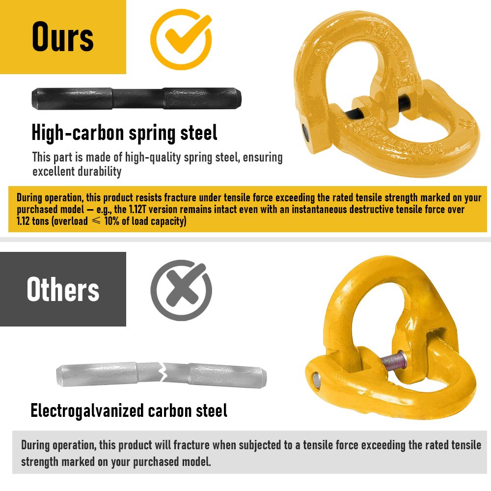 2SETS 2T Sling Hook With Hammerlock Heavy Duty Safety Latch Swivel Winch Hook For Trailer Safety Chain-Yellow