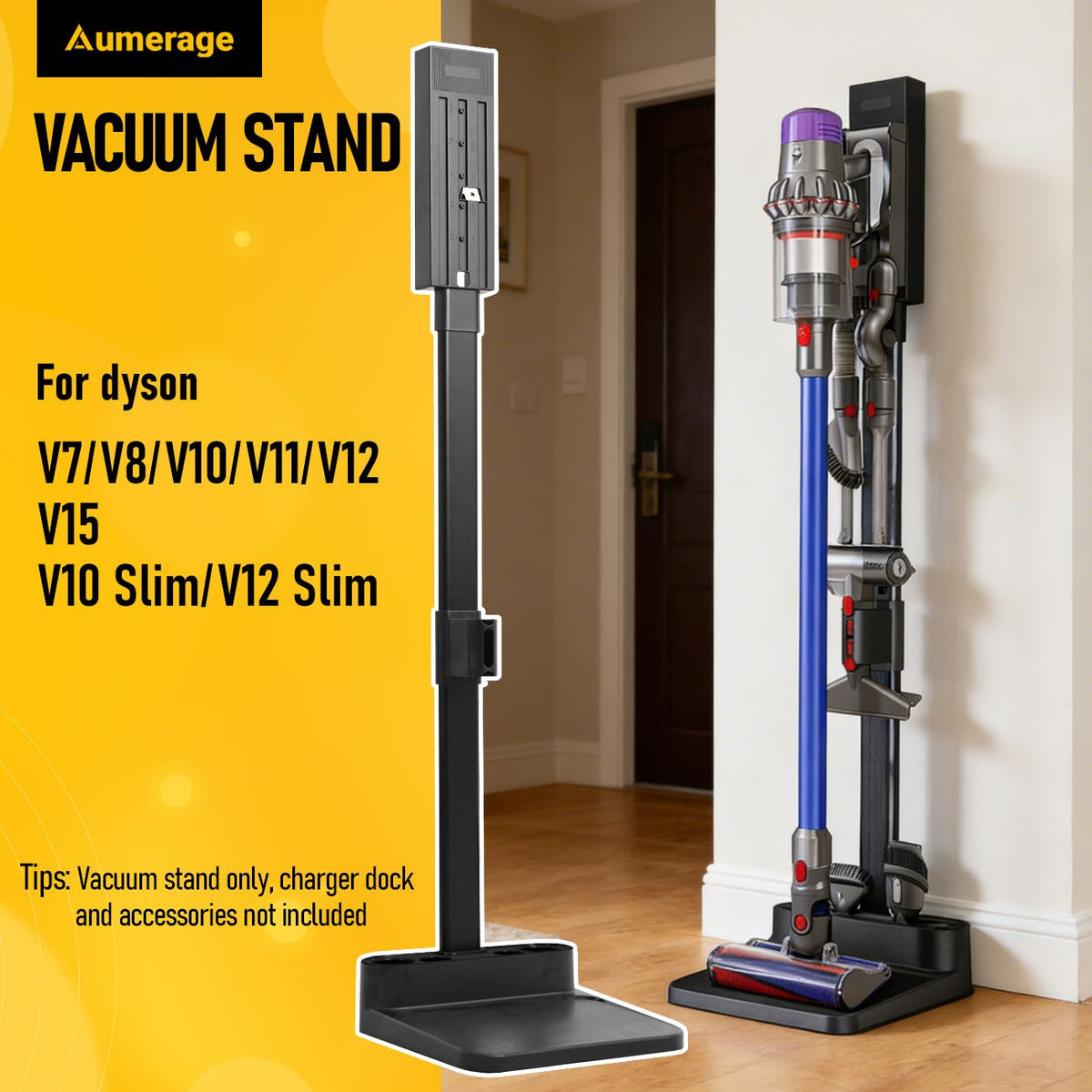 Freestanding Holder for Dyson Vacuum Stand – Suitable for Dyson V6 V7 V8 V10 V11 V12 V15 Vacuum Cleaners