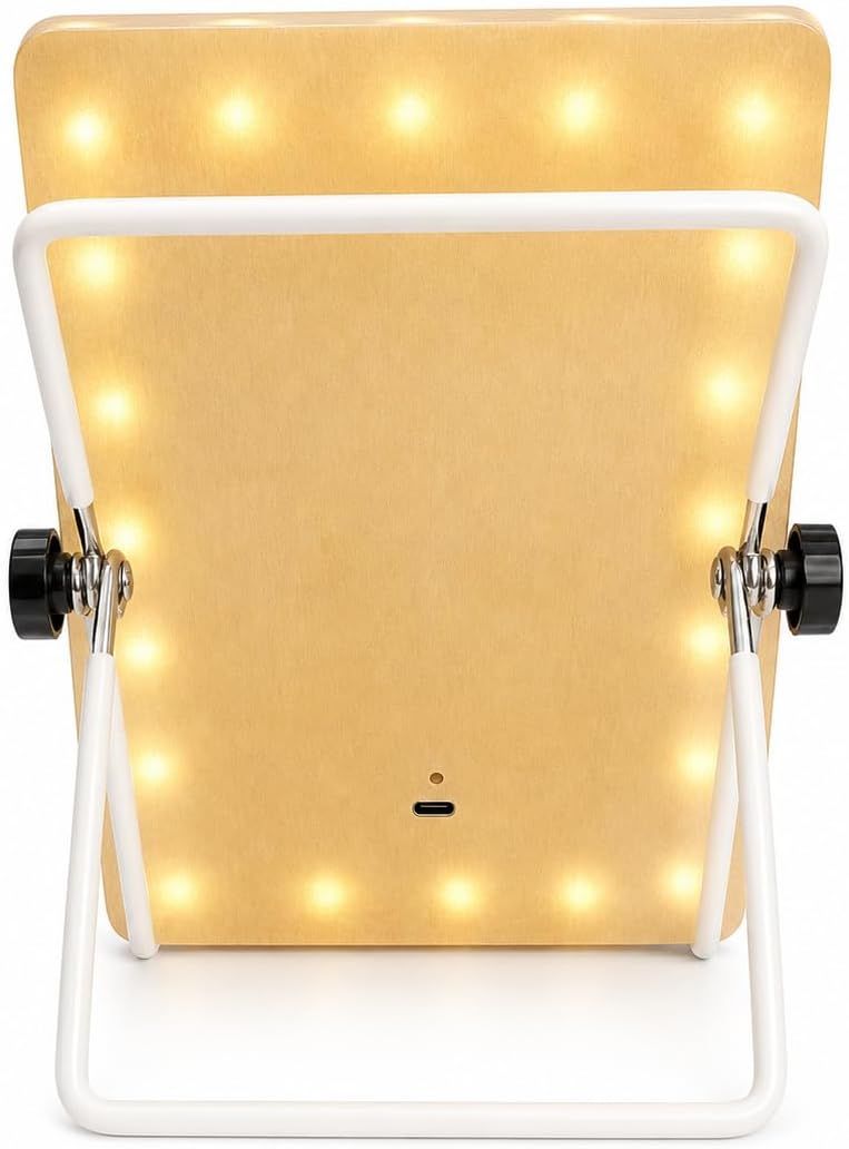 Gifts Set for Women, Wife, Girl Friend, LED Vanity Makeup Mirror with Adjustable Rack, Portable Travel Mirror Touch Control Light Strip, Compact Design for Home & Travel