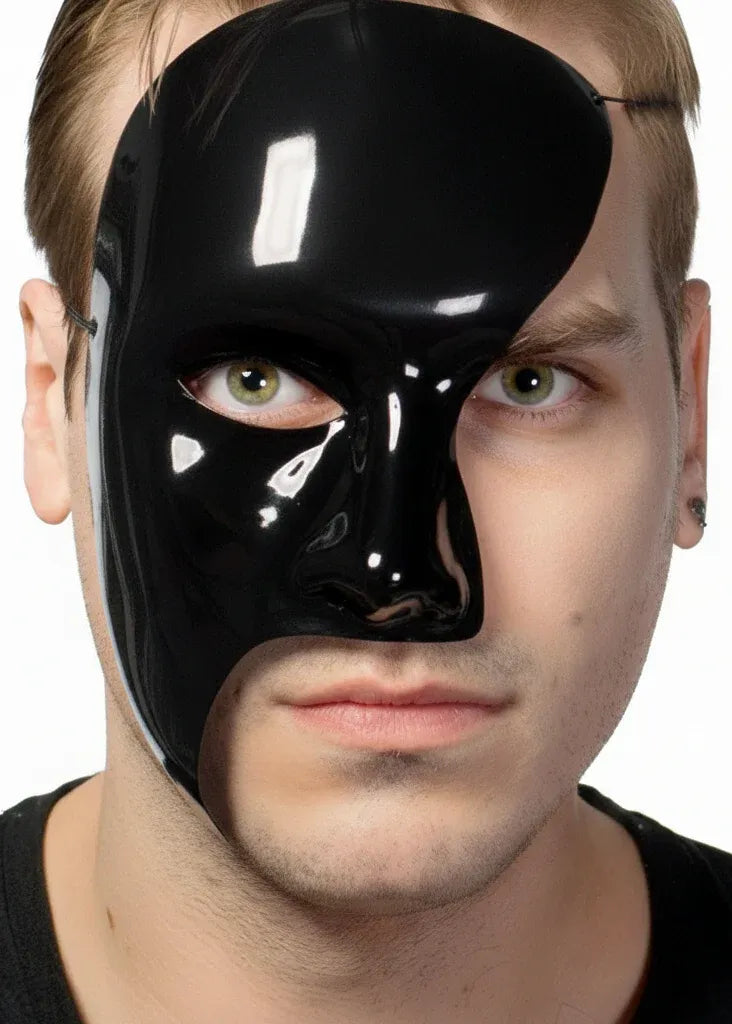 Half Face Black Phantom of the Opera Masquerade Mask