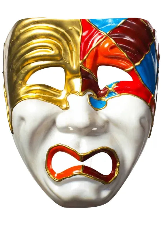 Antique Cream Full Face Tragedy Masquerade Mask