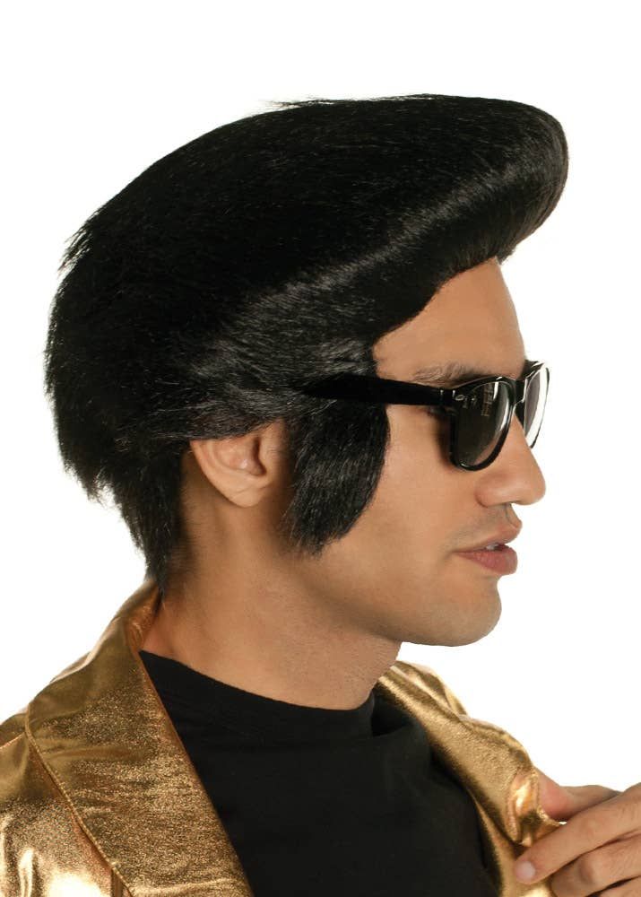 King of Rock Mens Black Pompadour Costume Wig