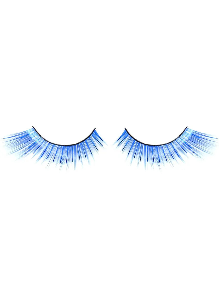 Winged Blue False Eyelashes with Tinsel Highlights