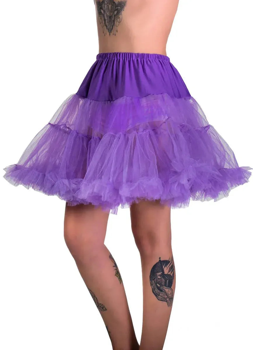 Fluffy Purple Thigh Length Costume Petticoat