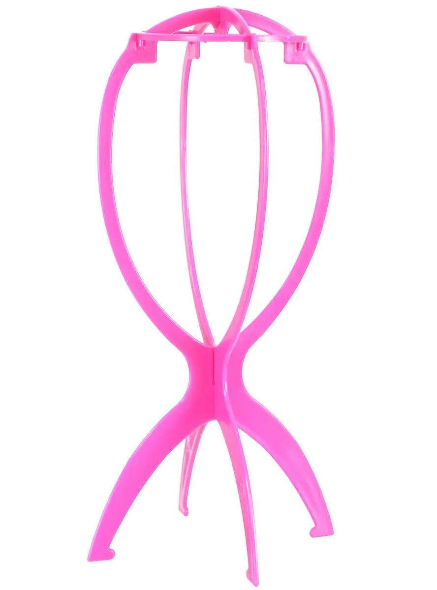 Collapsible Pink 36cm Tall Wig Stand