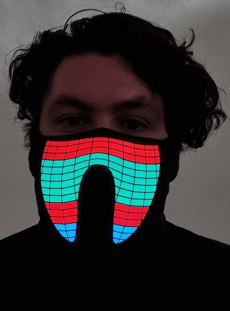 Colourful Wave Pattern Sound Activated Light Up Mask