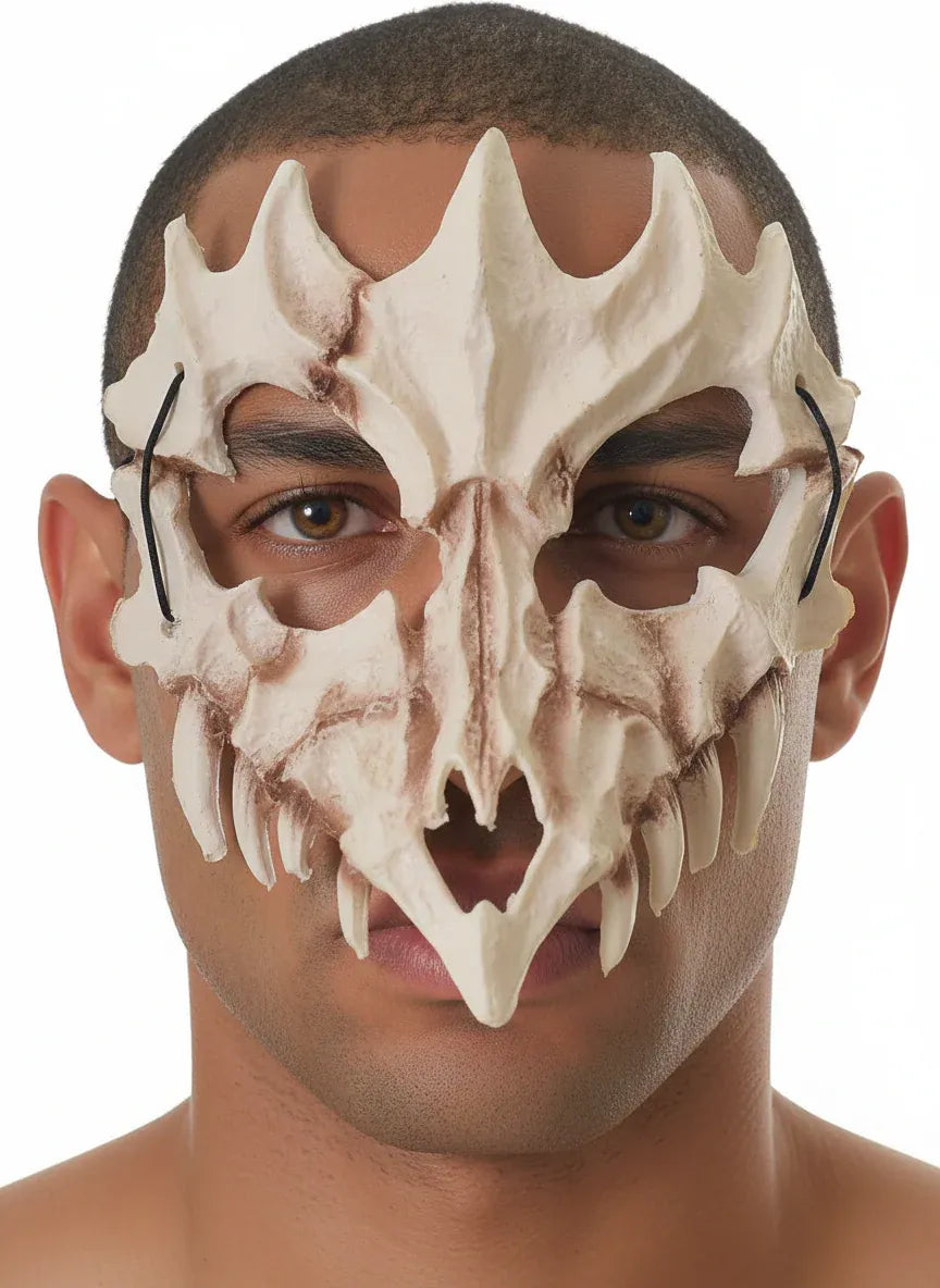 Foam Dragon Skull Half Mask Halloween Accessory