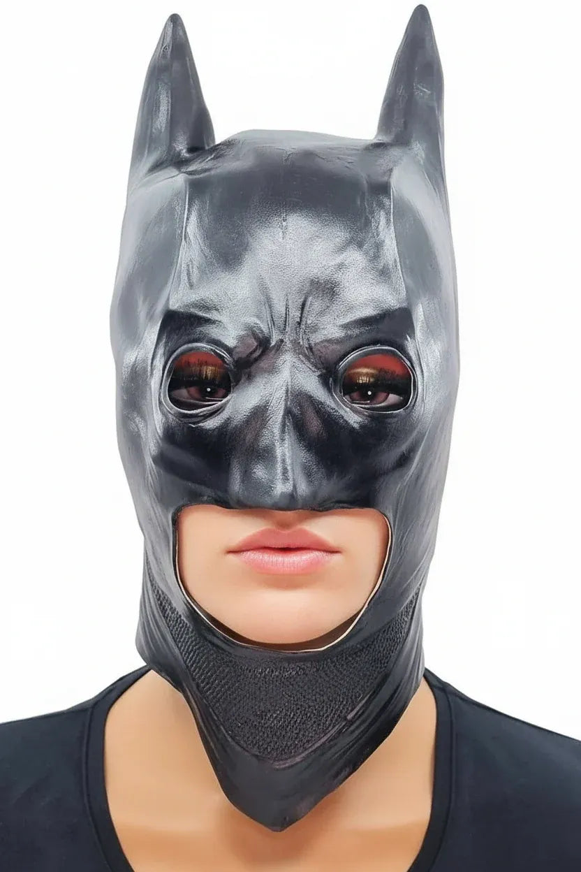 Bat Hero Womens Black Latex Costume Mask