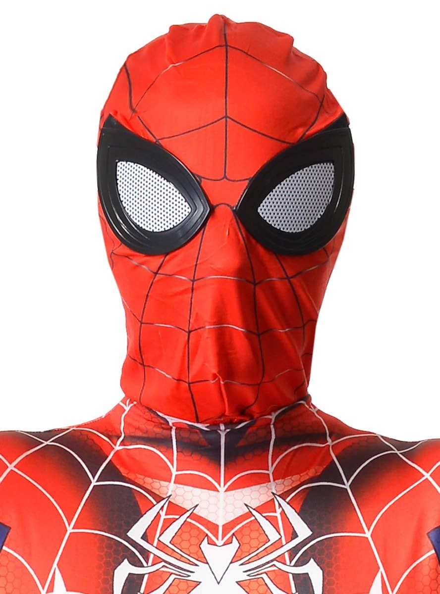 Spider Hero Mens Red and Black Costume Mask