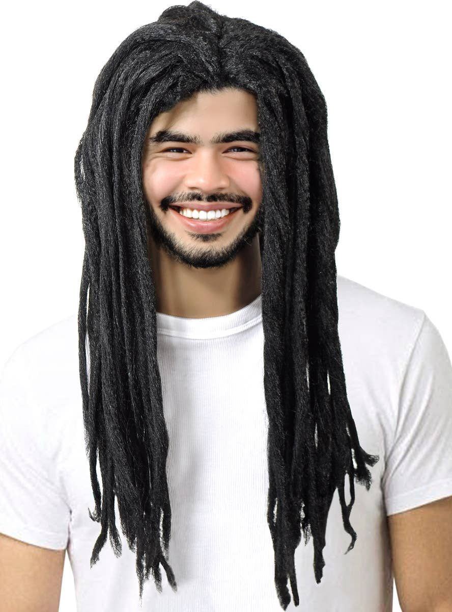 Long Black Rasta Mens Dreadlocks Costume Wig