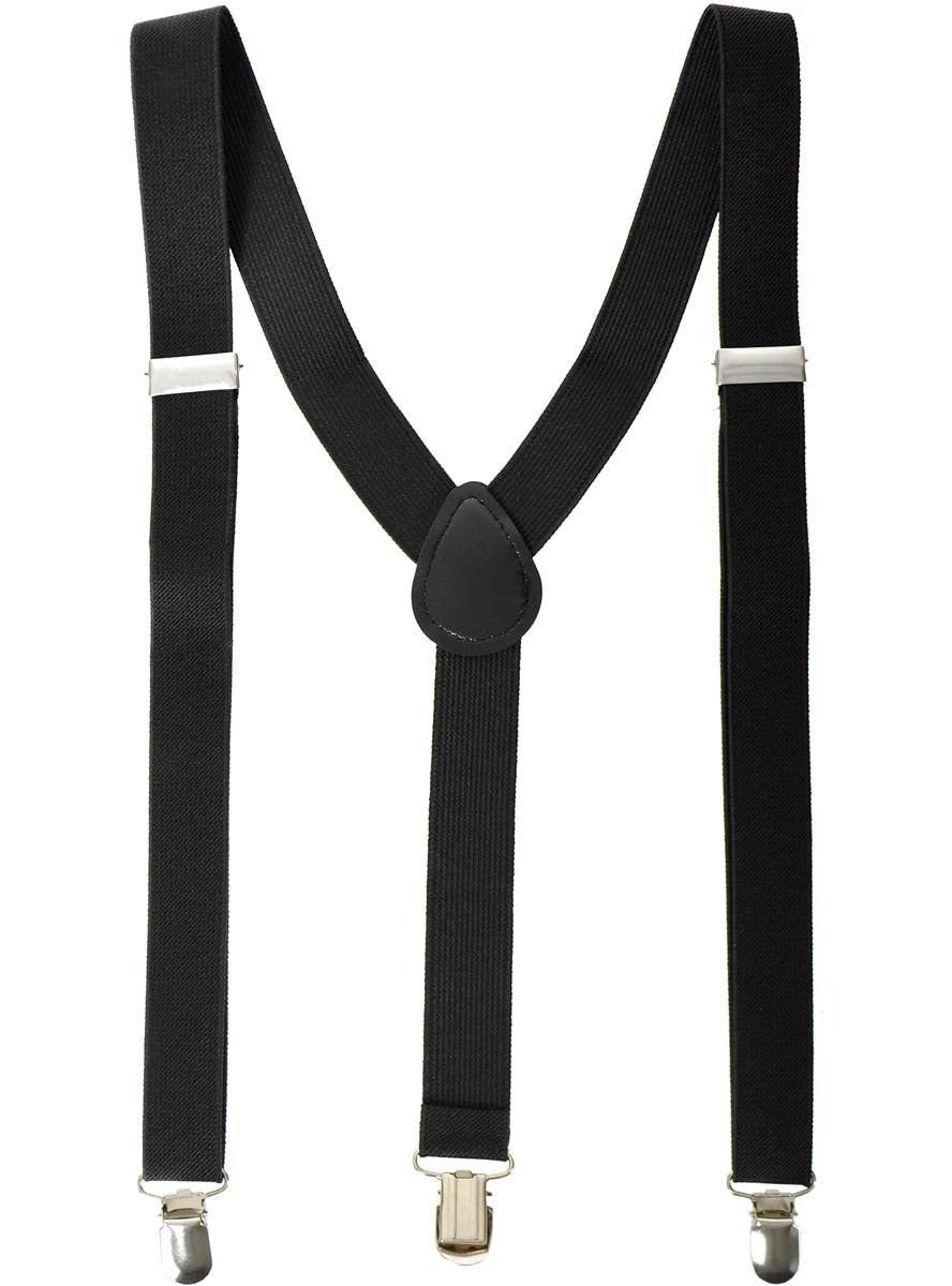 Adjustable Stretchy Black Costume Suspenders
