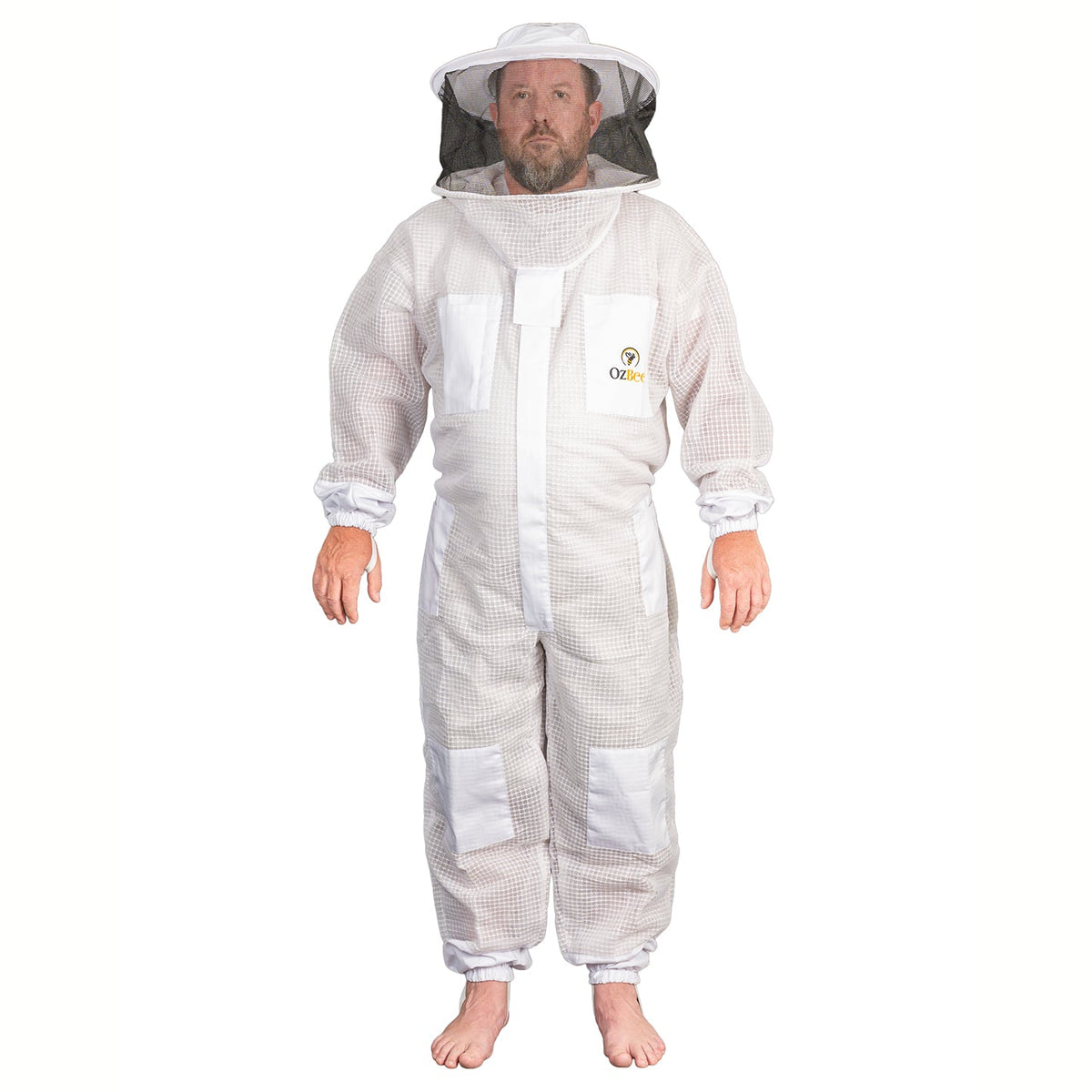 Beekeeping Bee Full Suit 3 Layer Mesh Ultra Cool Ventilated Round Head Beekeeping Protective Gear SIZE M