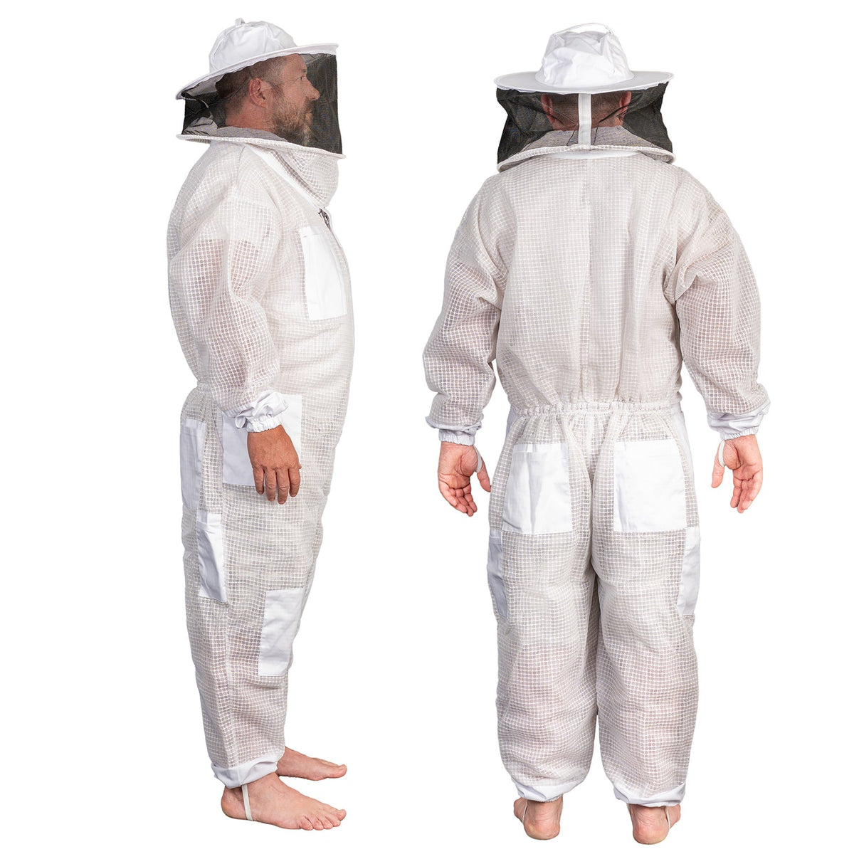 Beekeeping Bee Full Suit 3 Layer Mesh Ultra Cool Ventilated Round Head Beekeeping Protective Gear SIZE M
