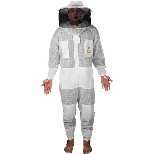 OZBee Premium Full Suit 3 Round Head Beekeeping Protective Gear Size 2XL