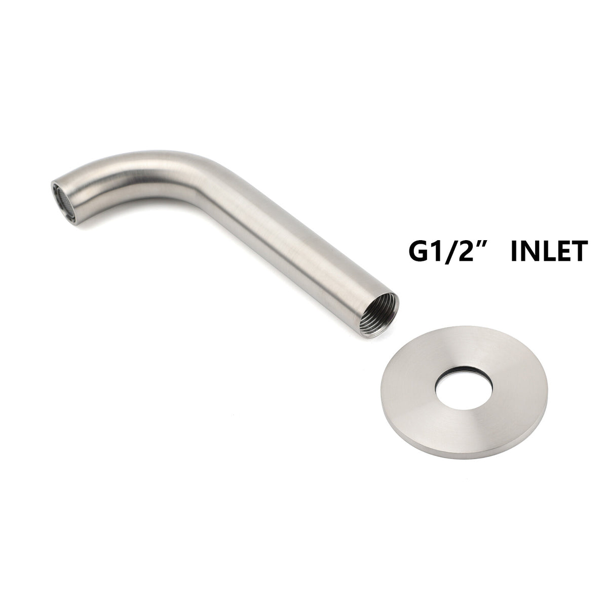Brushed Nickel 150mm Round Curve Faucet Water Outlet Swivel Bathtub Filler Spout