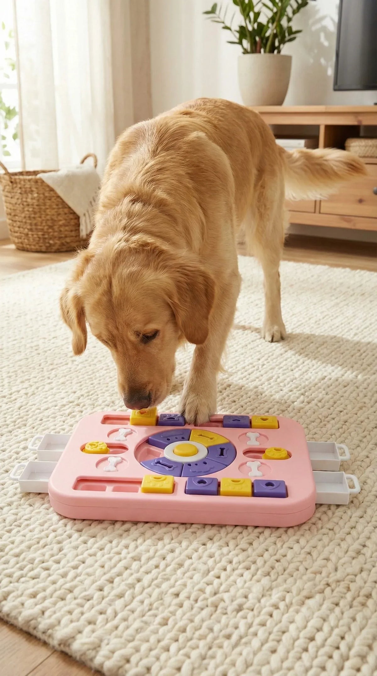 Interactive Dog Puzzle Toy – Slow Feeder & Treat Dispenser-Pink