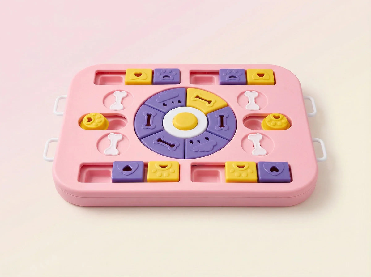 Interactive Dog Puzzle Toy – Slow Feeder & Treat Dispenser-Pink