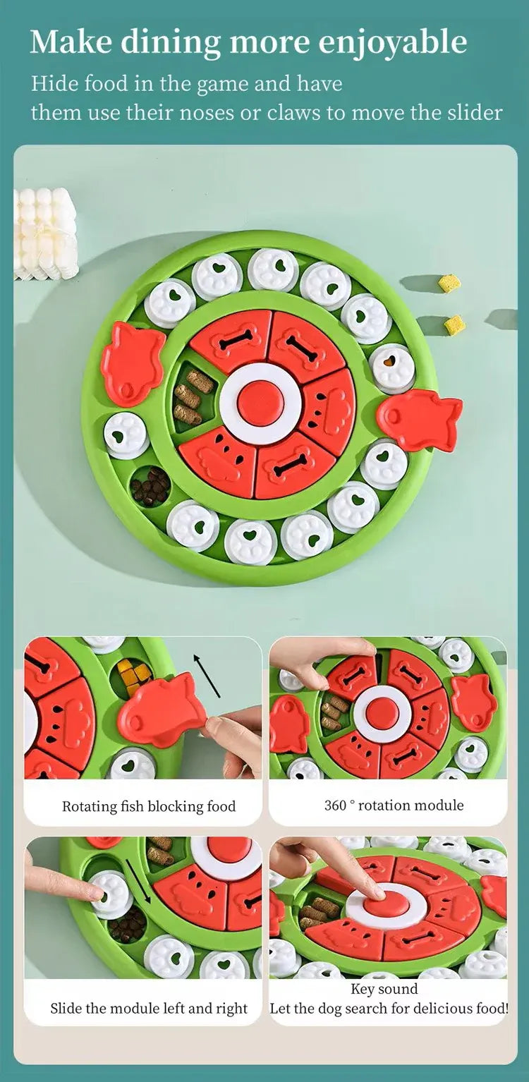 Pizza Puzzle Treat Toy for Dogs & Cats – Interactive Slow Feeder-Green