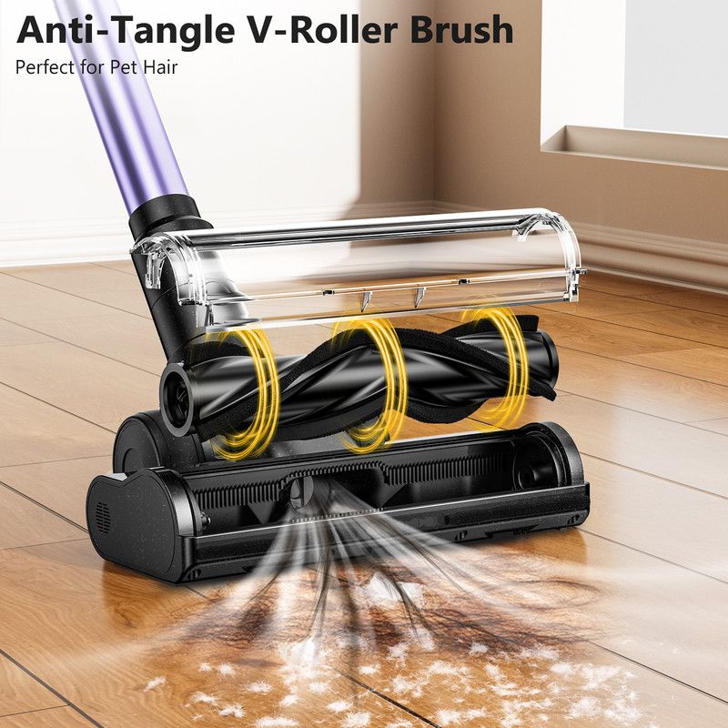 Cordless Vacuum Cleaner, 55Kpa/55mins Self-Standing Powerful Stick Lightweight Vacuum Cleaner for Home Pet Hair/Hard Floor/Carpet。