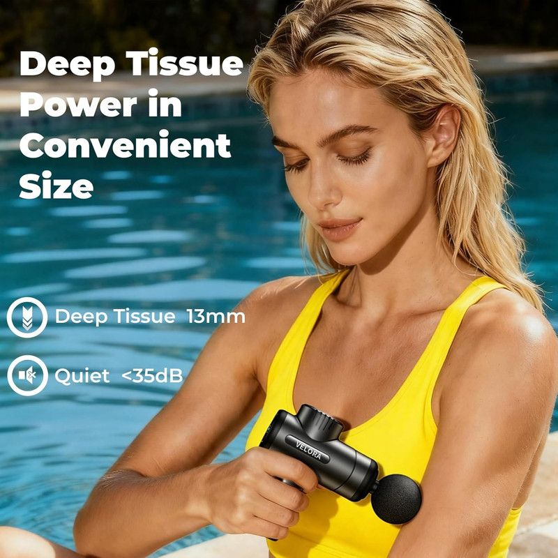 VELORA Mini Massage Gun - Deep Tissue Percussion Massager for - Grey