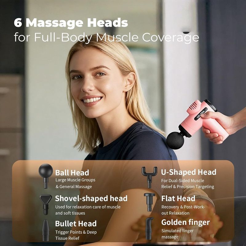 VELORA Mini Massage Gun - Deep Tissue Percussion Massager for - Grey