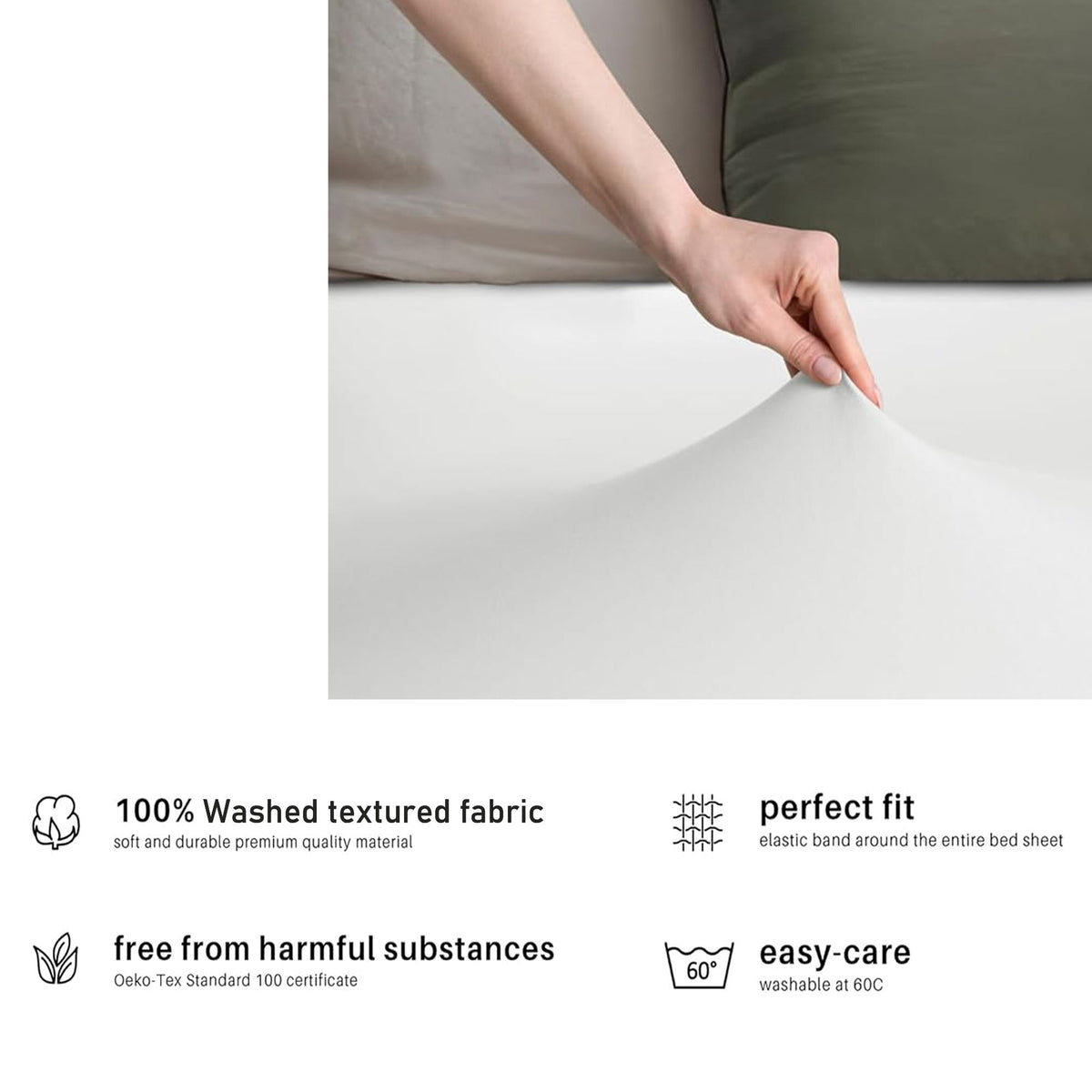 Hotel Quality Fitted sheets - 2 Piece Fitted sheets  -Breathable Bedding - Wrinkle, Fade, Stain Resistant- 26inch/40cm Deep Pocket Fitted Bed Sheet-Wrinkle and Fade Resistant,(White,King)