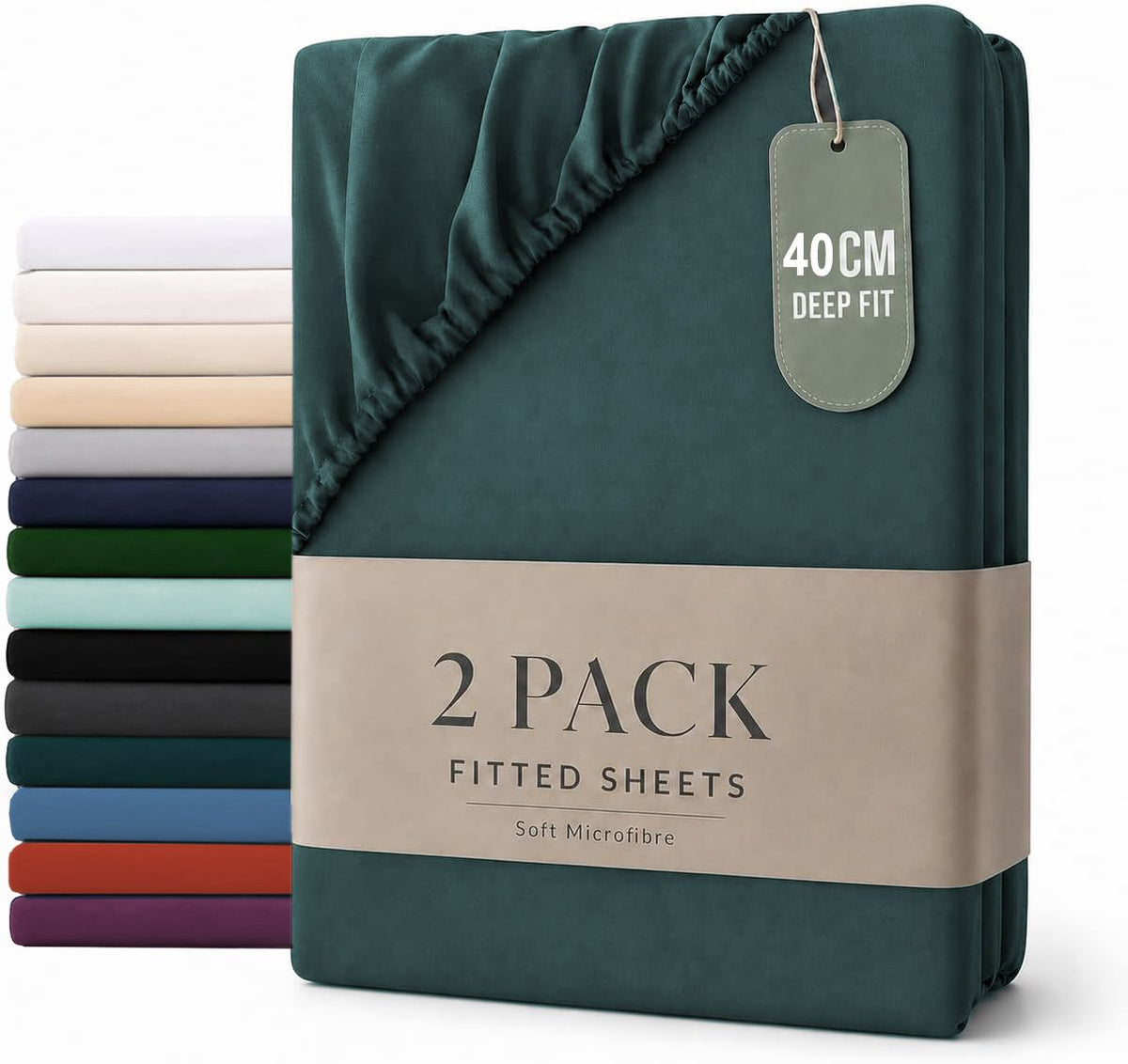 Hotel Quality Fitted sheets - 2 Piece Fitted sheets  -Breathable Bedding - Wrinkle, Fade, Stain Resistant- 26inch/40cm Deep Pocket Fitted Bed Sheet-Wrinkle and Fade Resistant,(Biscay blue,King)