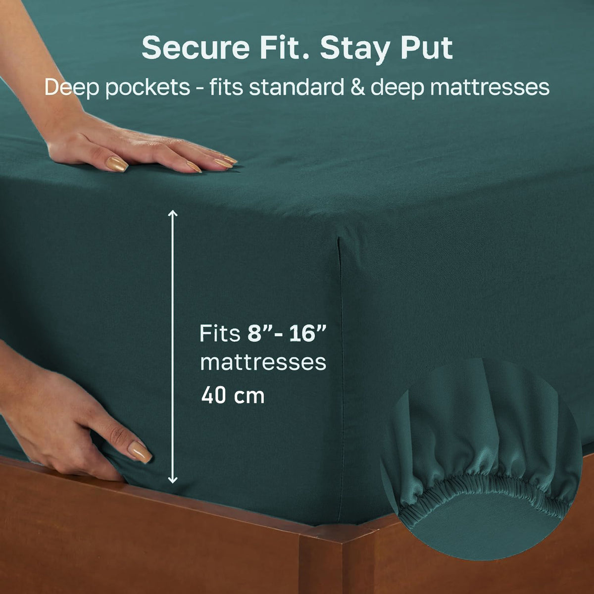 Hotel Quality Fitted sheets - 2 Piece Fitted sheets  -Breathable Bedding - Wrinkle, Fade, Stain Resistant- 26inch/40cm Deep Pocket Fitted Bed Sheet-Wrinkle and Fade Resistant,(Biscay blue,Single)